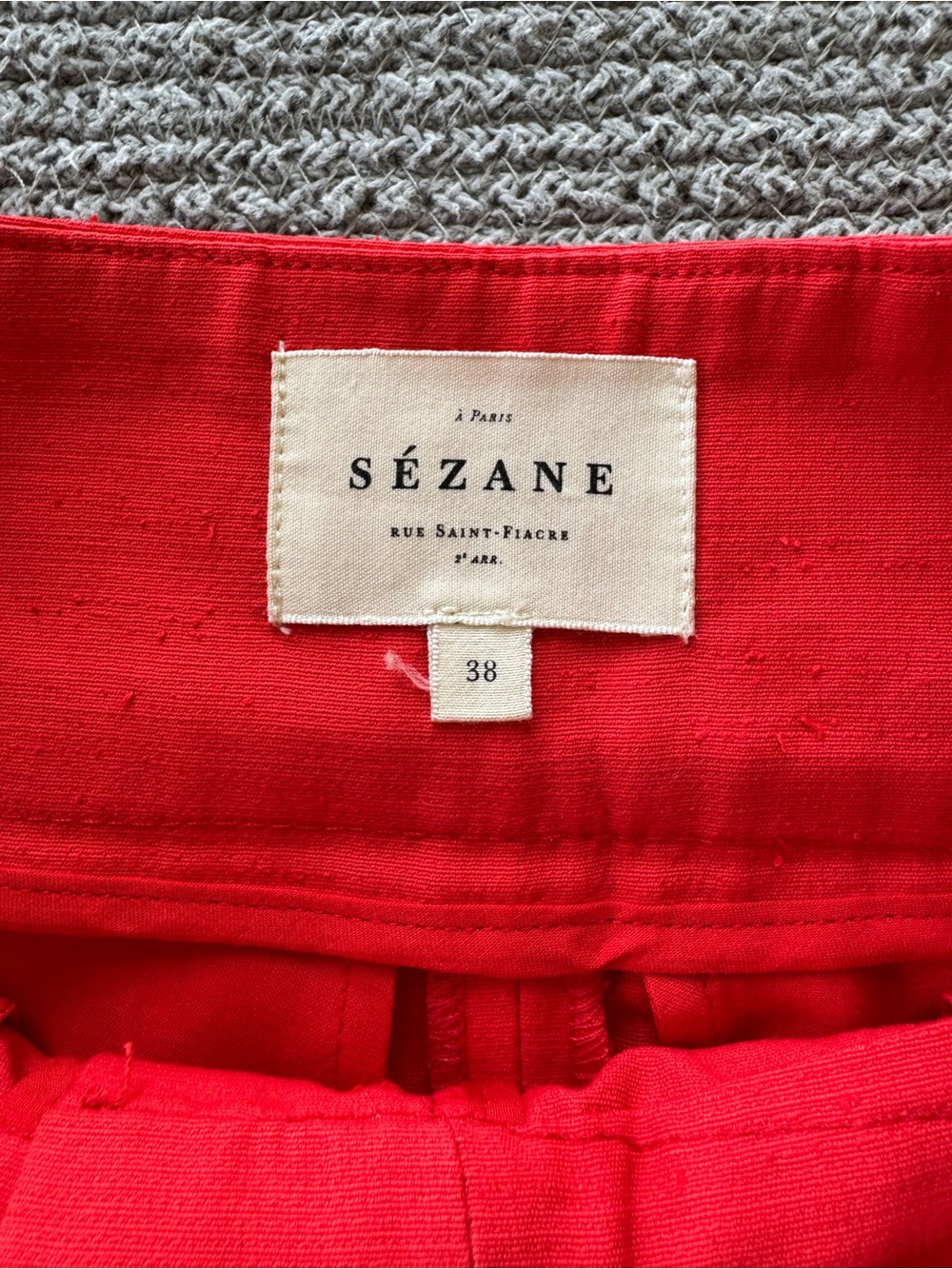 Sezane Coral Red Aldo Trouser Cotton Blend High Waist Dress Pants Size 38 or 6 - Picture 9 of 16